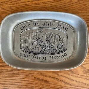 Wilton Armetale Pewter Give Us Our Daily Bread Plate Vintage Platter GUC